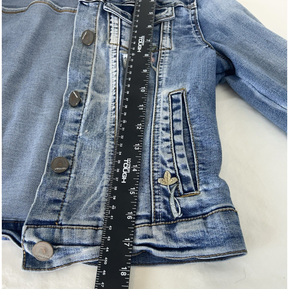 Thrashed Cottage core JouJou Denim Embroidered Ladies S or girl jacket Sz 14 L - Picture 14 of 16